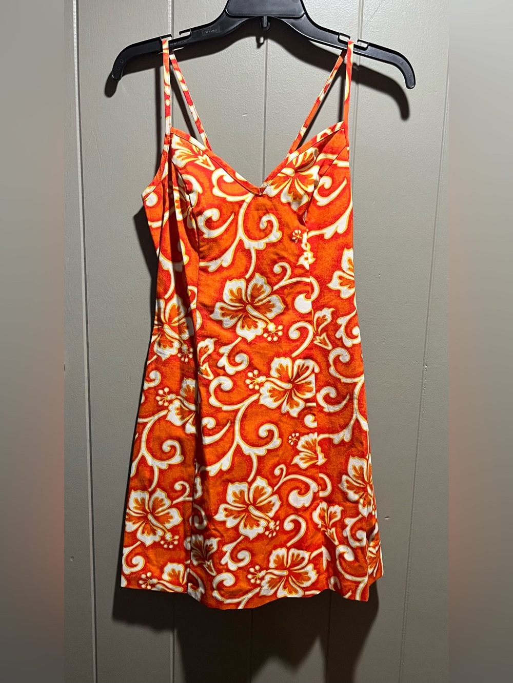 Y2K Rampage Orange Floral Mini Dress Ladies Size 7 NWT